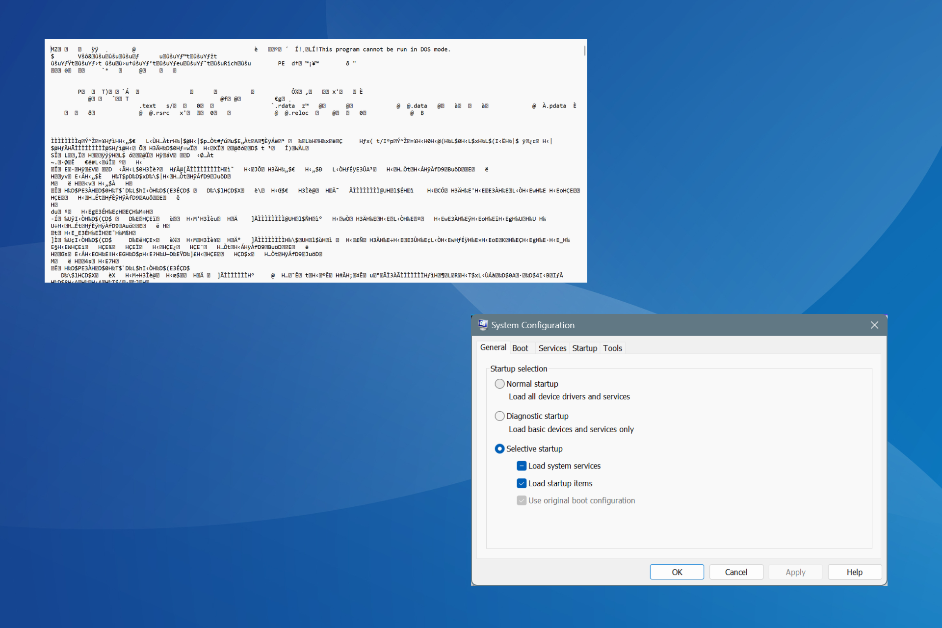 msconfig opens in notepad windows 7