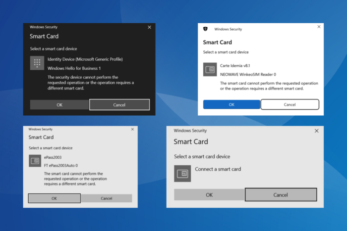 fix windows security smart card error