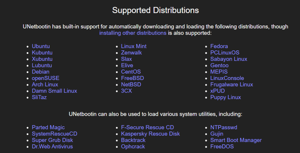 Different Linux versions