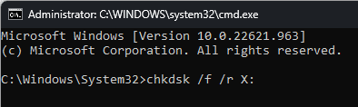 CHKDSK scan