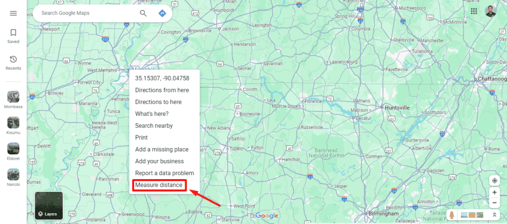 Measure distance