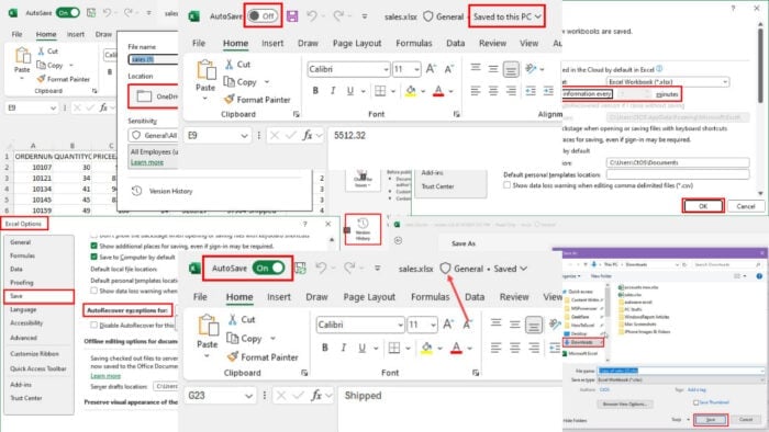 Turn Off Excel AutoSave