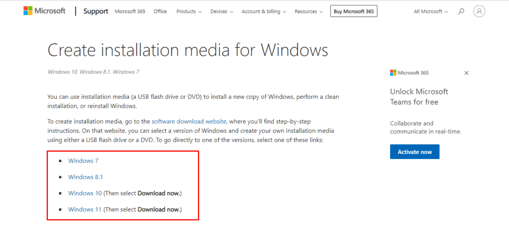  Windows Media Creation Tool