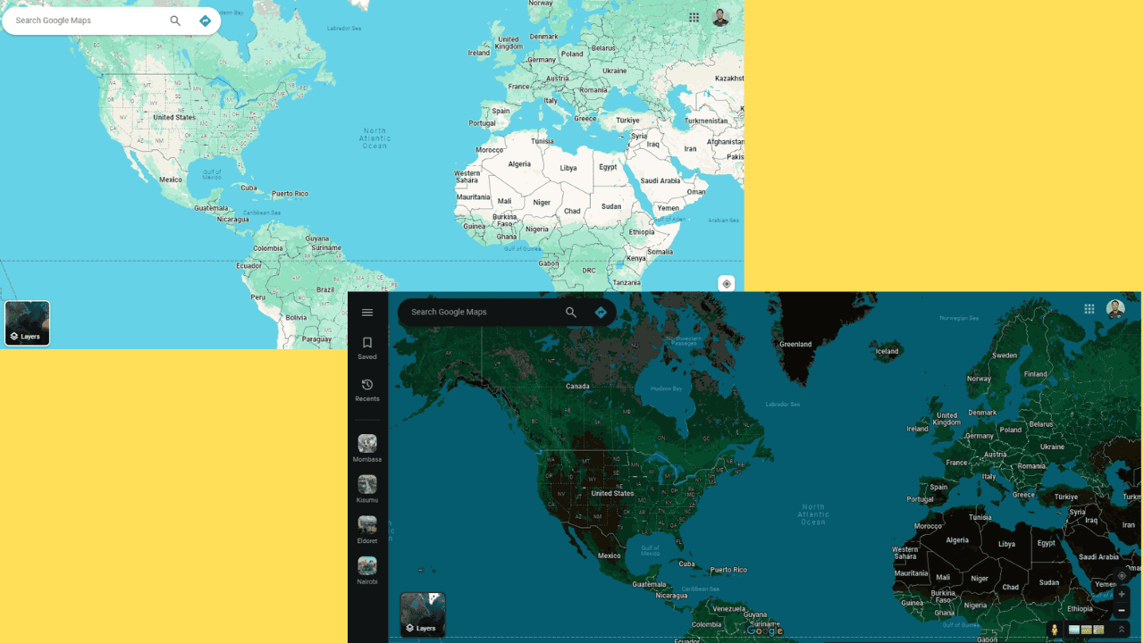 Google Maps PC Dark Mode