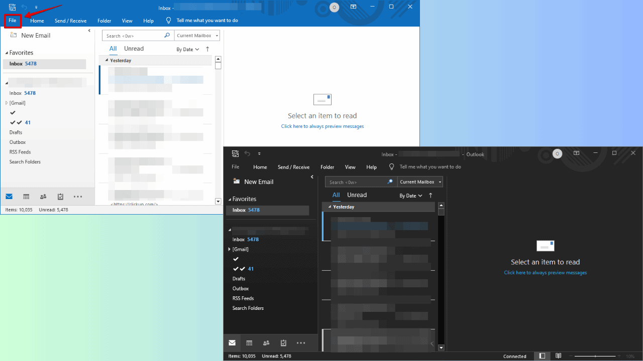 Microsoft Outlook Dark Mode