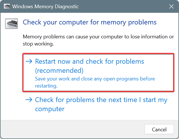 memory diagnostics