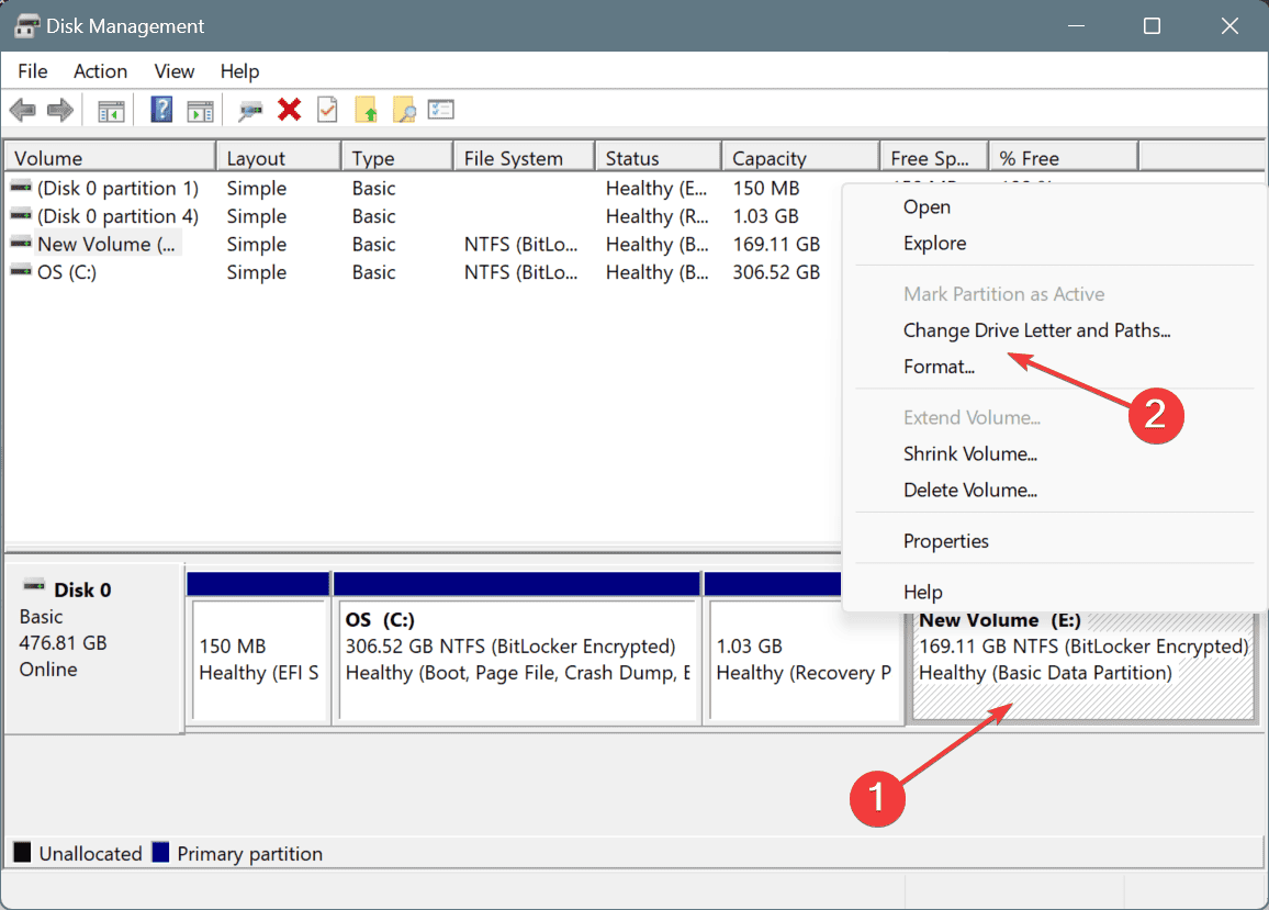 drive letter to fix hard drive shows 0 bytes