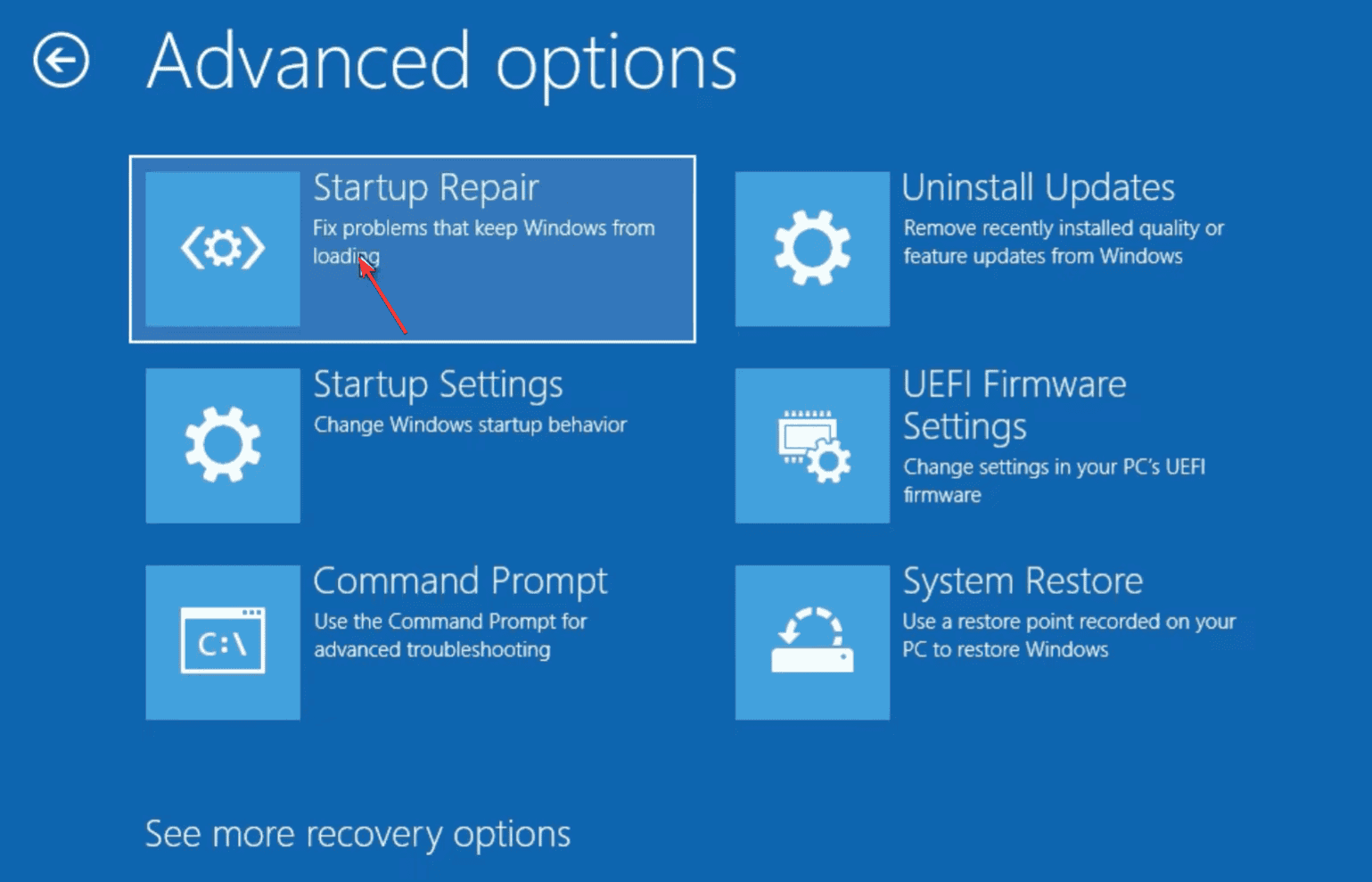 startup repair to fix PHASE0_INITIALIZATION_FAILED