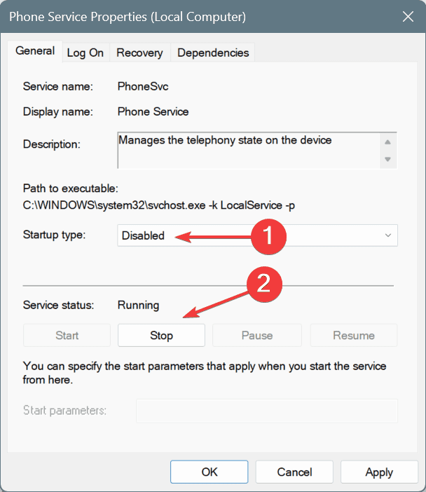 disable to fix host process for windows services using microphone