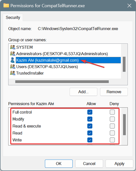 full permissions to fix microsoft compatibility telemetry high disk usage