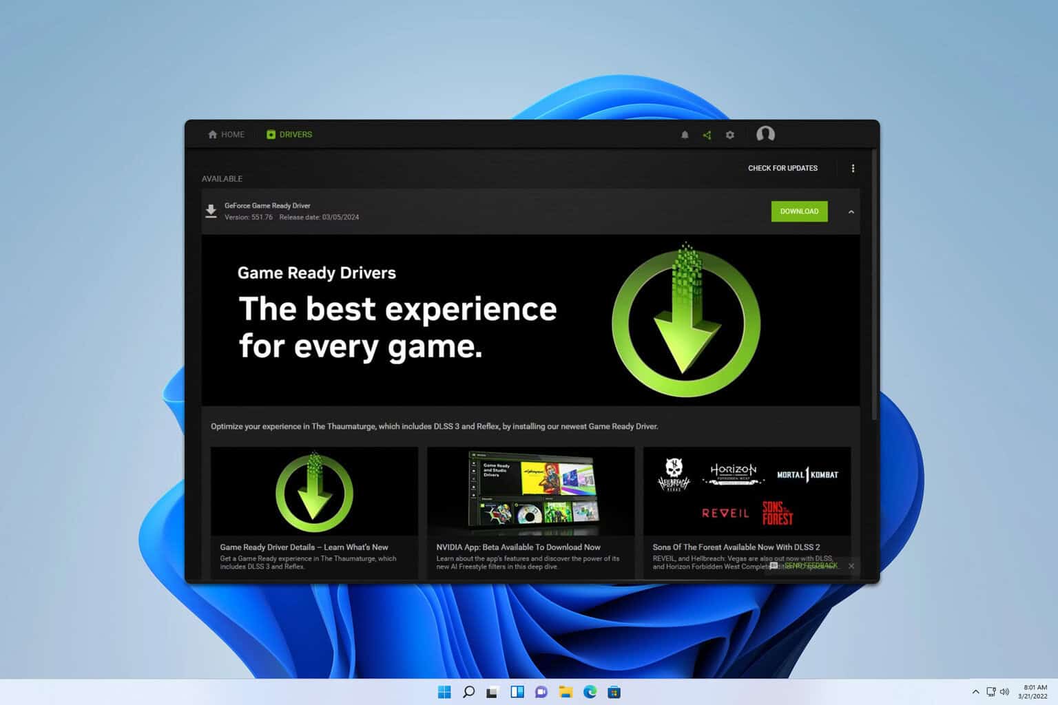 geforce experience driver downloads but doesn't install