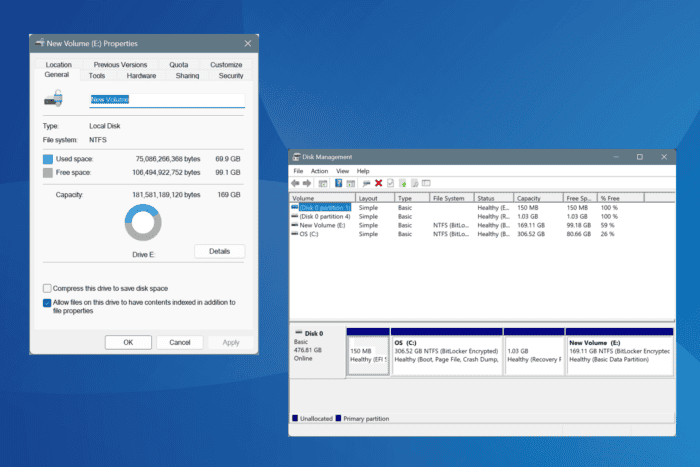 fix hard drive shows 0 bytes of free storage