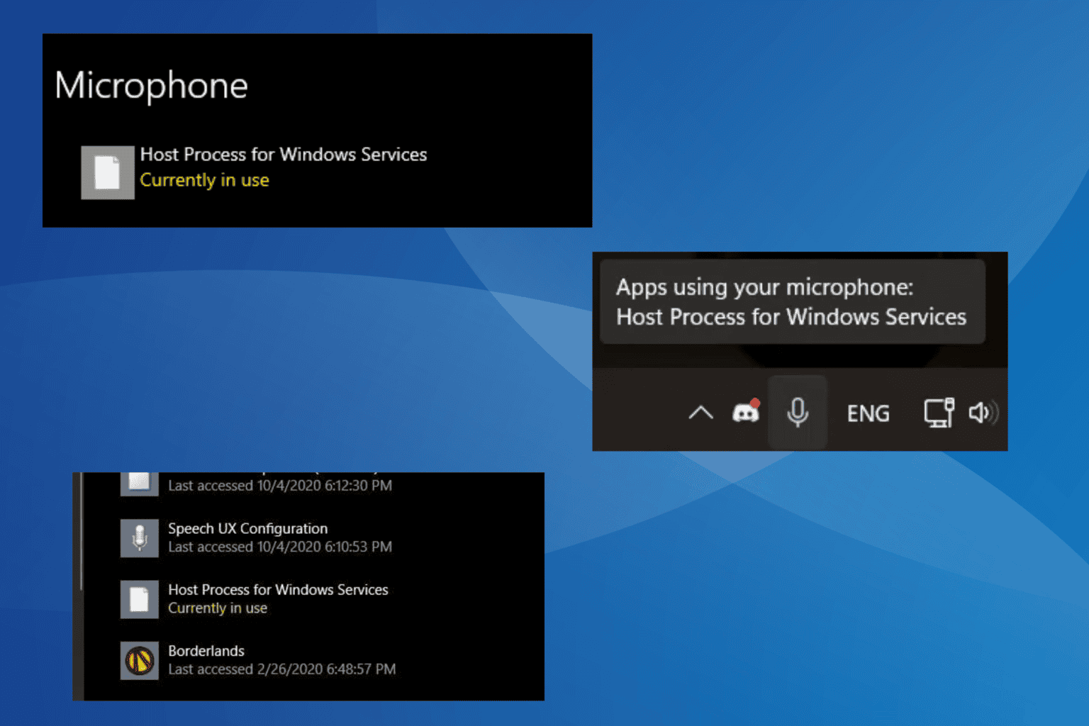 host process for windows services using microphone