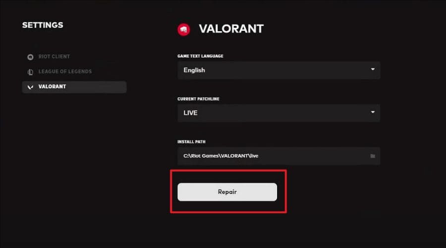 repair valorant game files