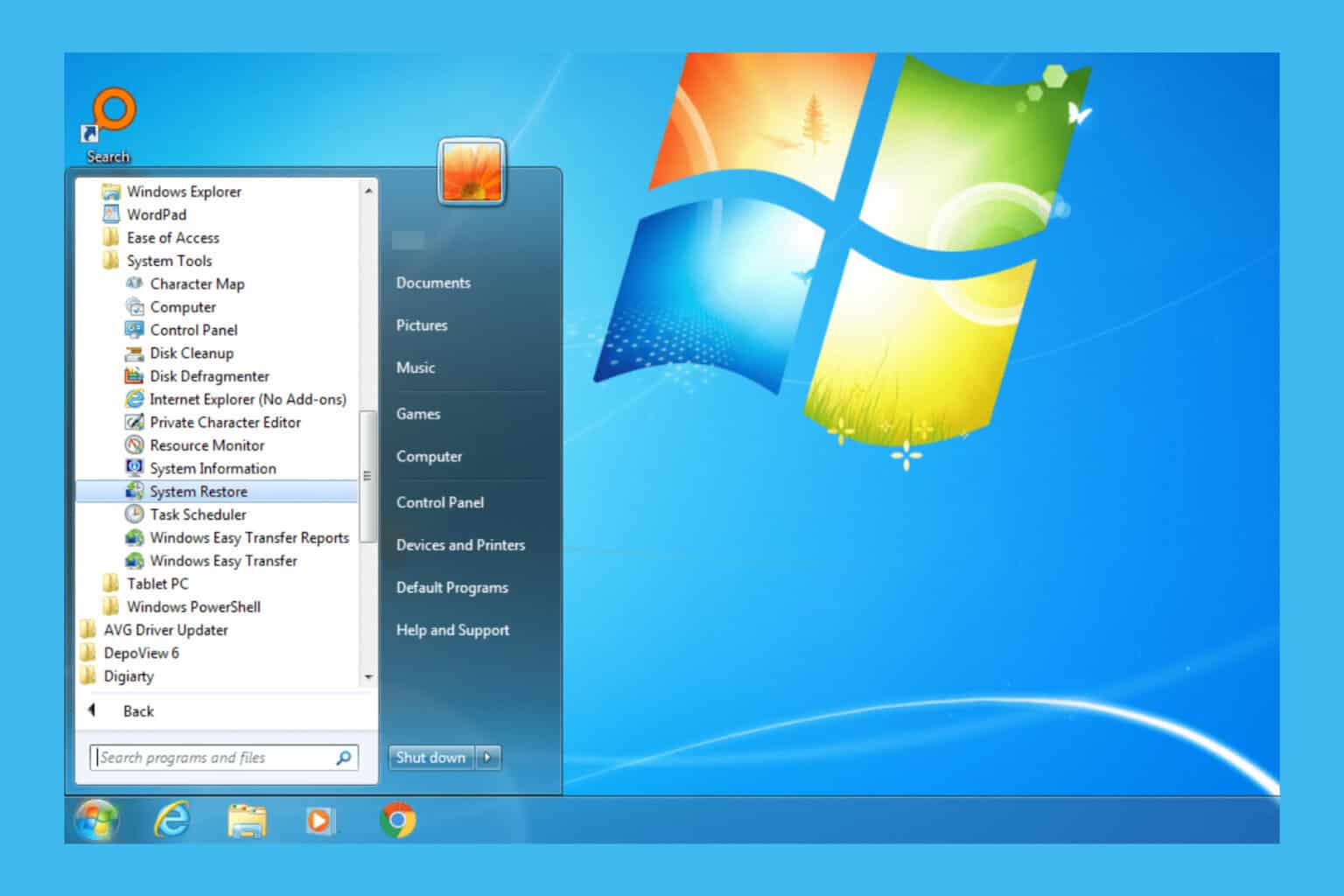 How to run system restore from safe mode in Windows 7