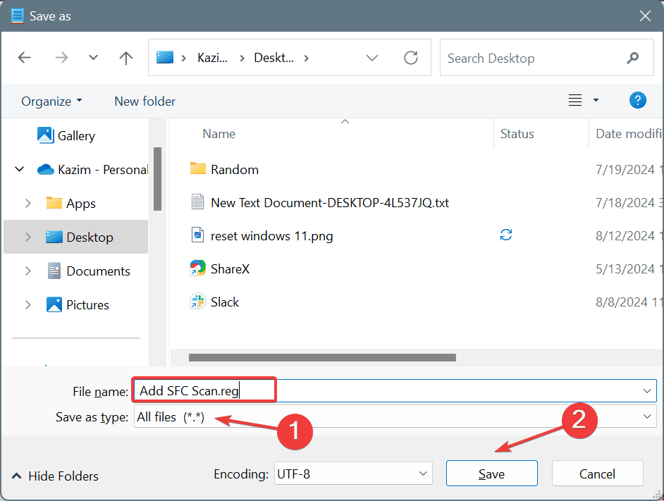 reg file to add sfc /scannow to context menu