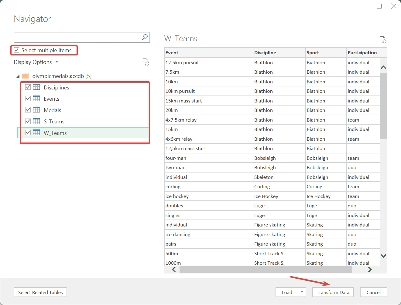 transform data