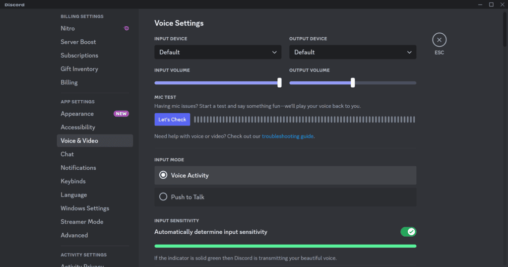 discord voice and video