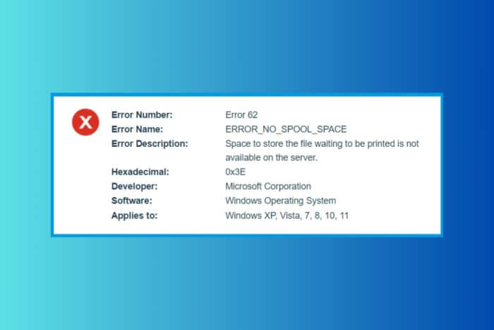 How to fix ERROR_NO_SPOOL_SPACE