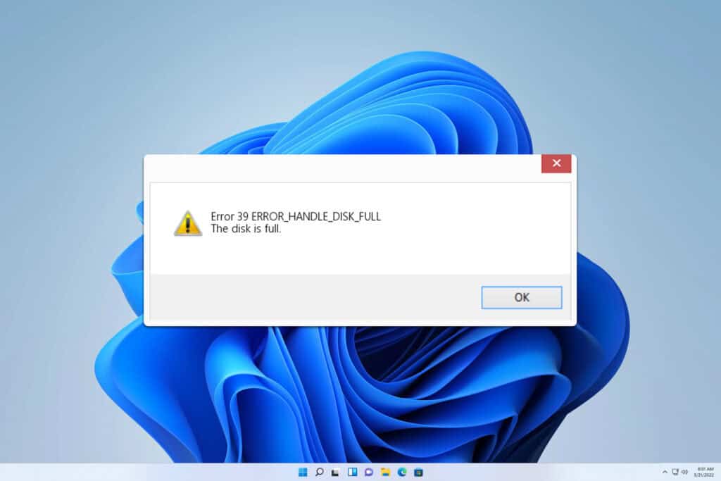 Error handle disk full how to resolve it