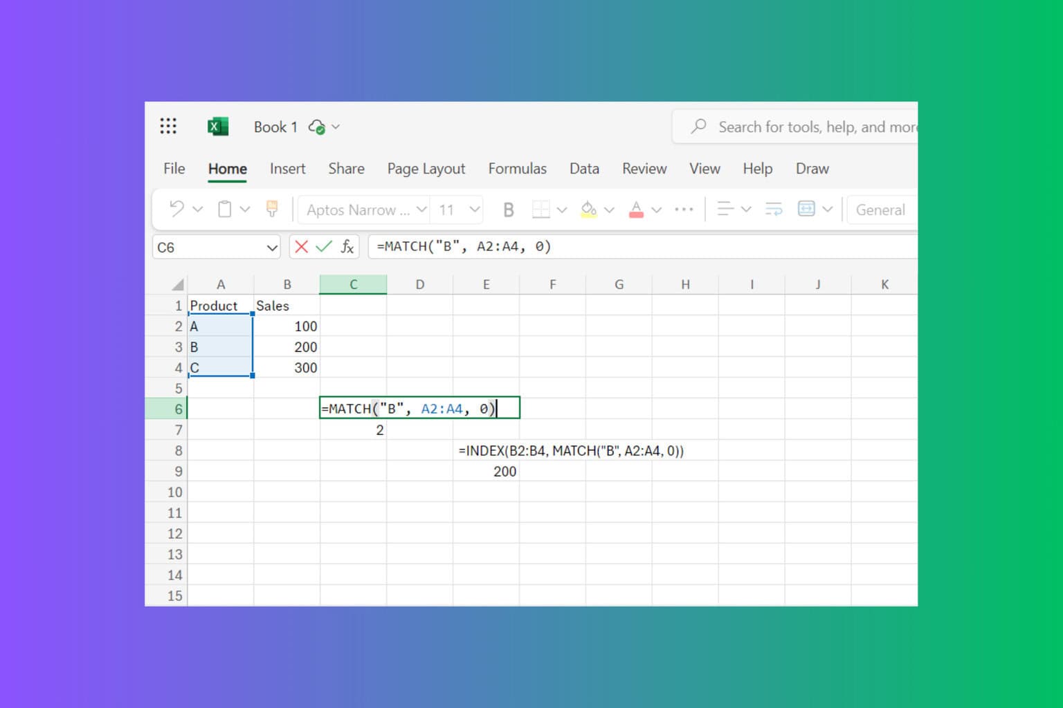 How to use INDEX and MATCh in Excel