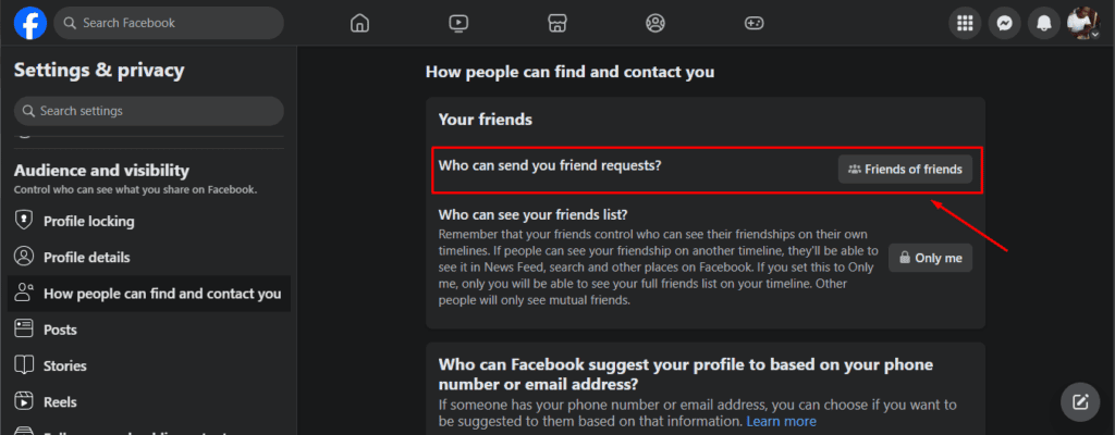 Who can send you friend requests?