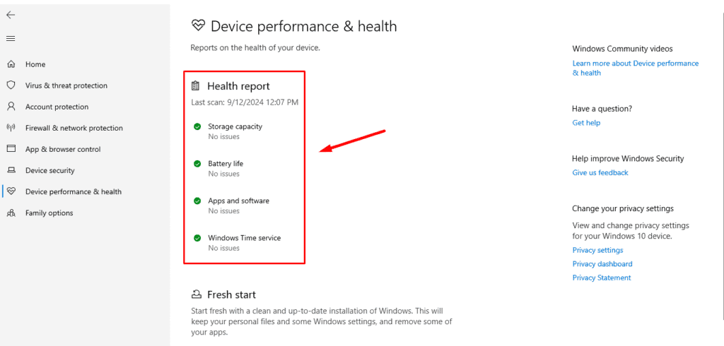 Health report