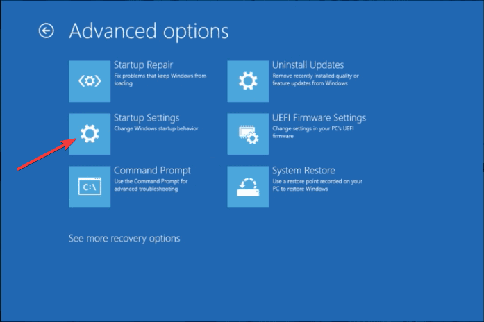 Paramètres de démarrage - DRIVER_RETURNED_STATUS_REPARSE_FOR_VOLUME_OPEN