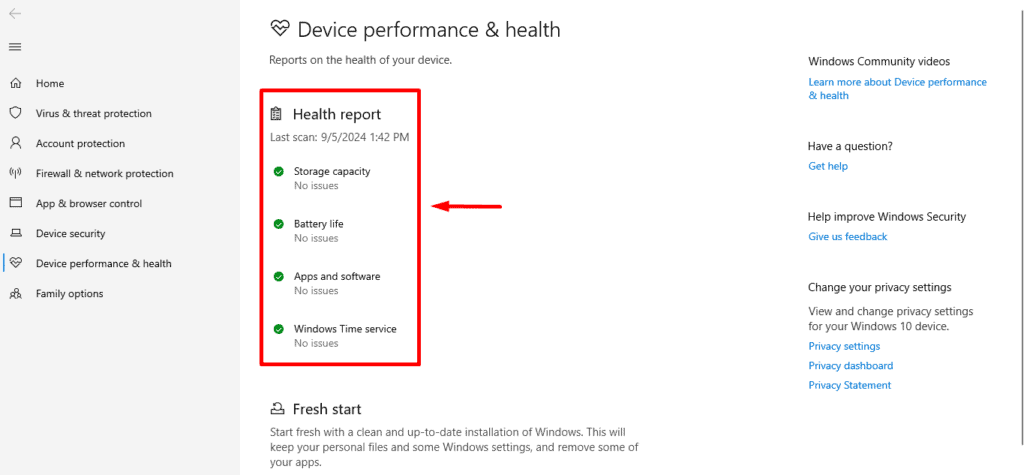 Health report