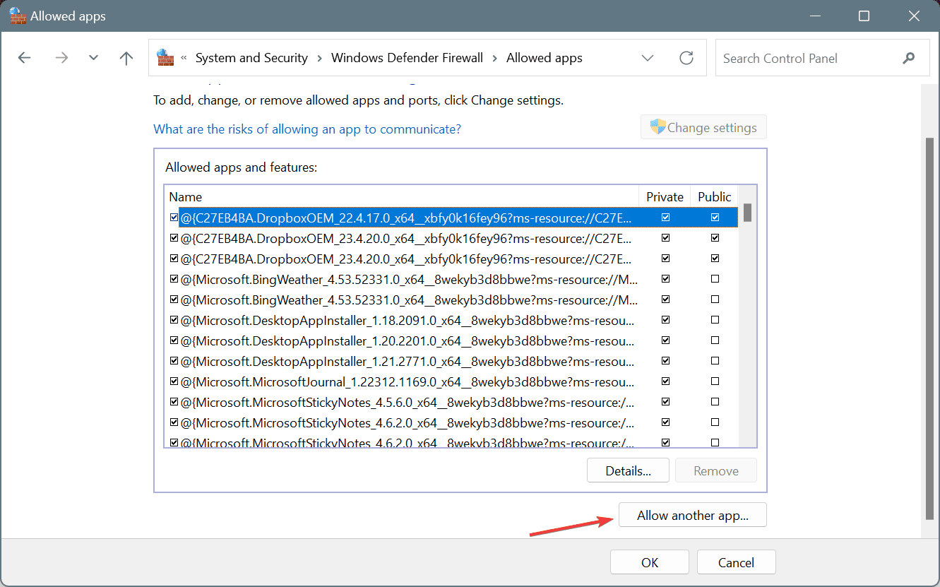 allow app through firewall