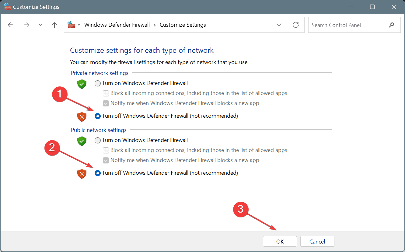 disable firewall to fix ERROR_BAD_DEV_TYPE