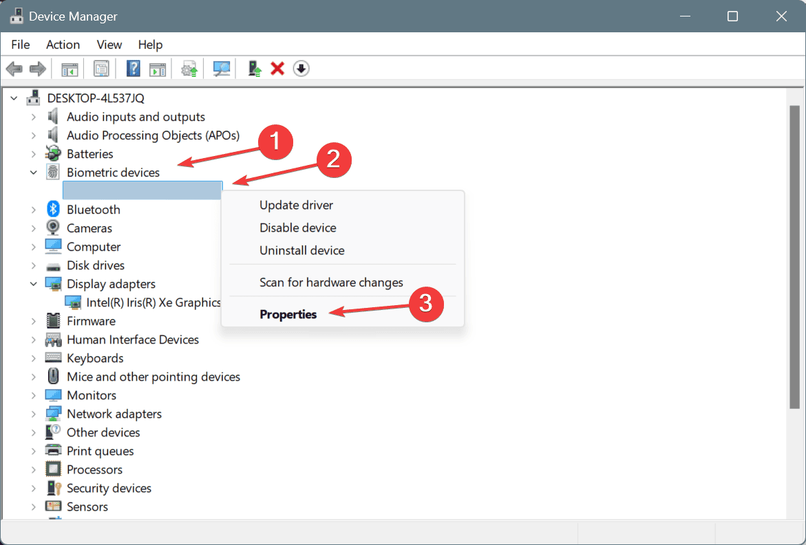 device properties