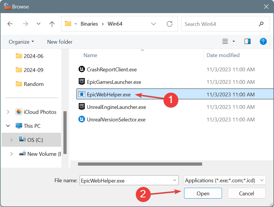 epicwebhelper.exe to fix epic games error code as-3