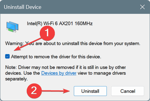 uninstall driver