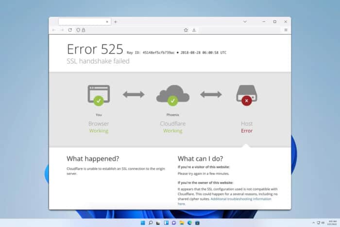 ssl handshake failed error code 525