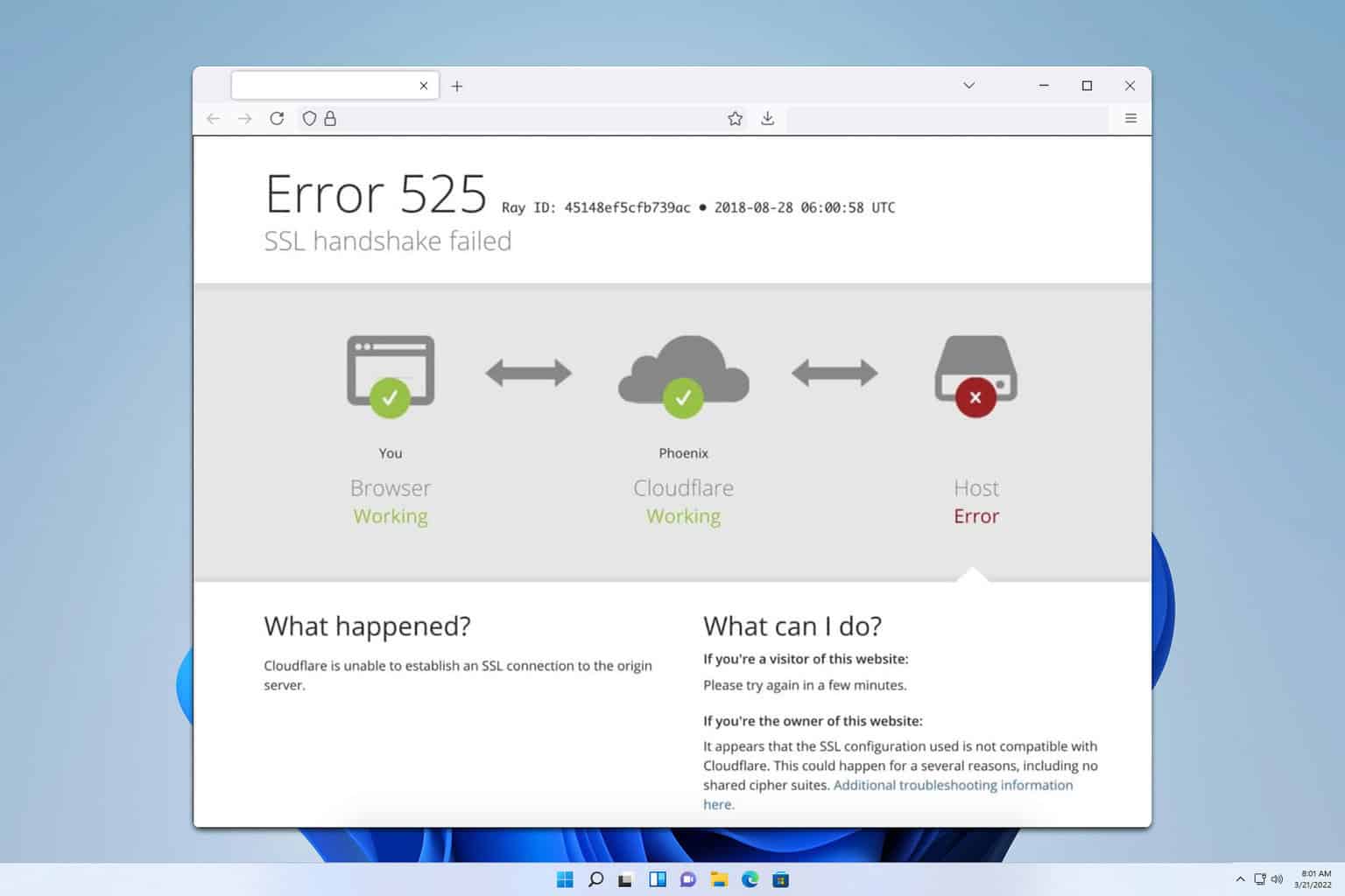 ssl handshake failed error code 525