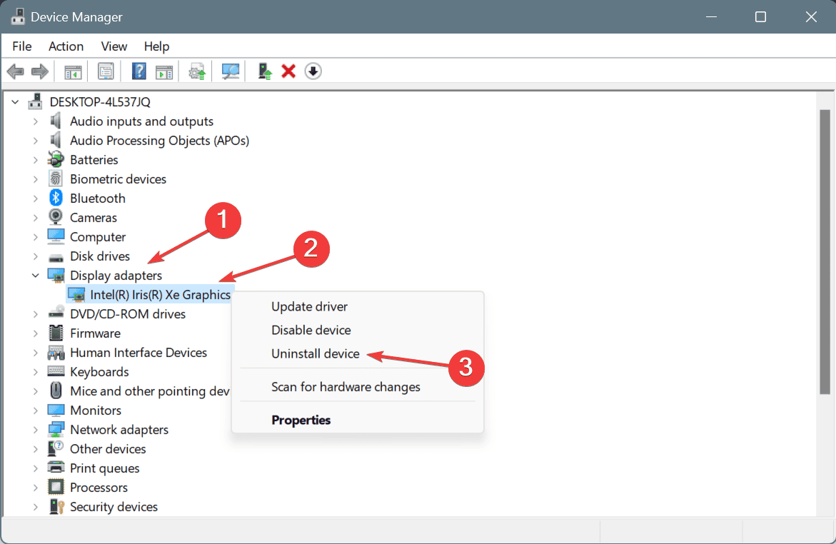 uninstall device tot fix PCI_VERIFIER_DETECTED_VIOLATION