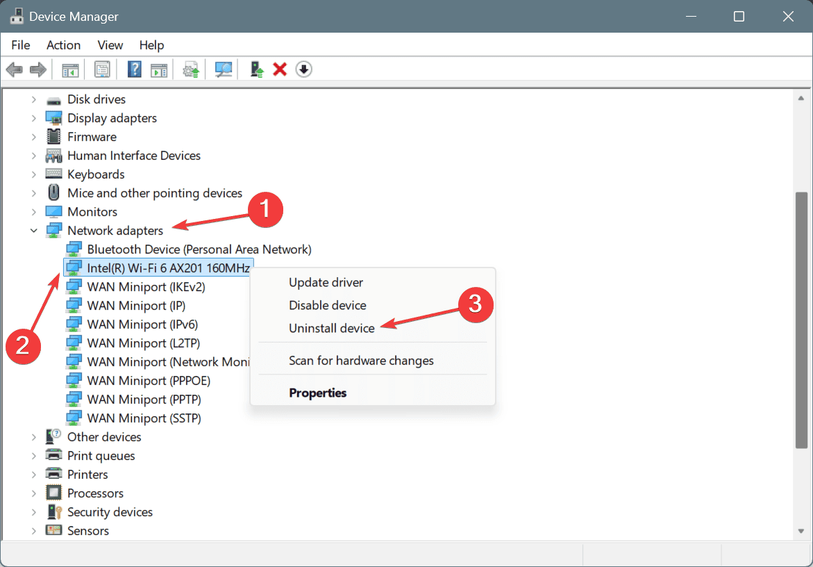 uninstall device to fix ERROR_NETWORK_BUSY