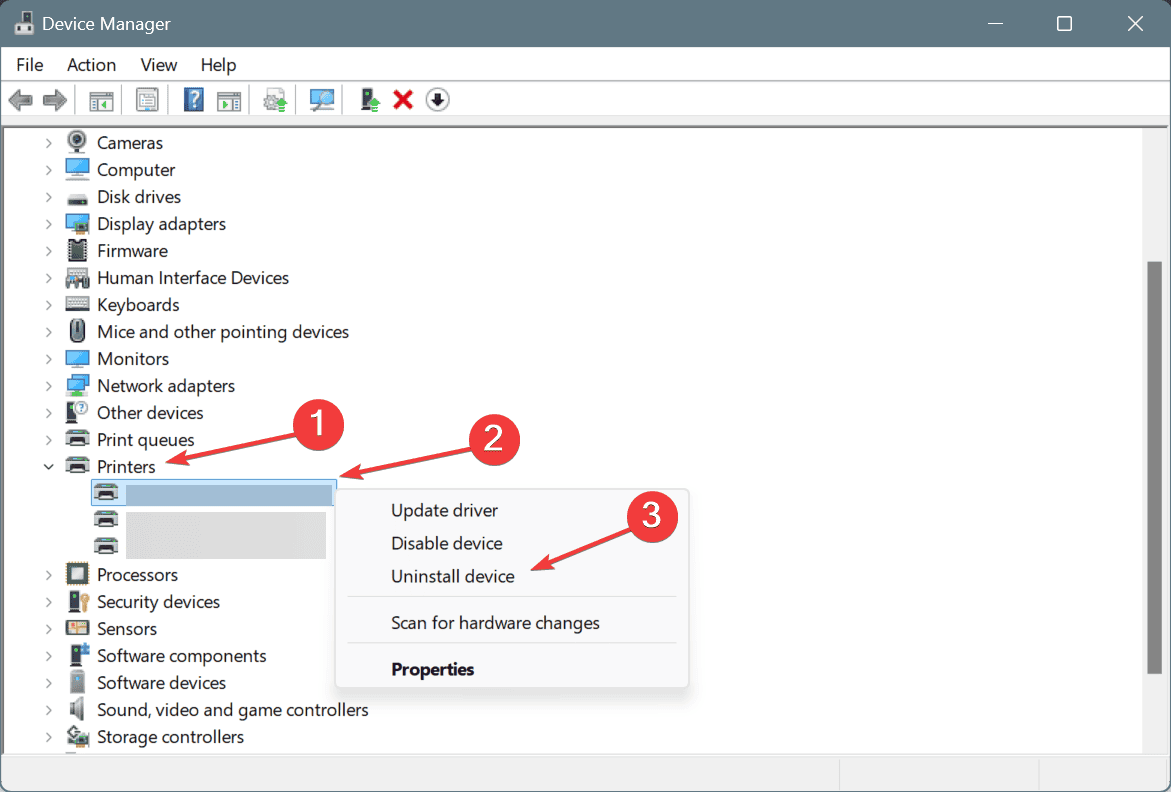 uninstall printer driver to fix ERROR_REDIR_PAUSED