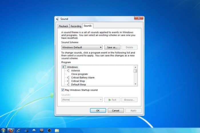 windows 7 startup sound