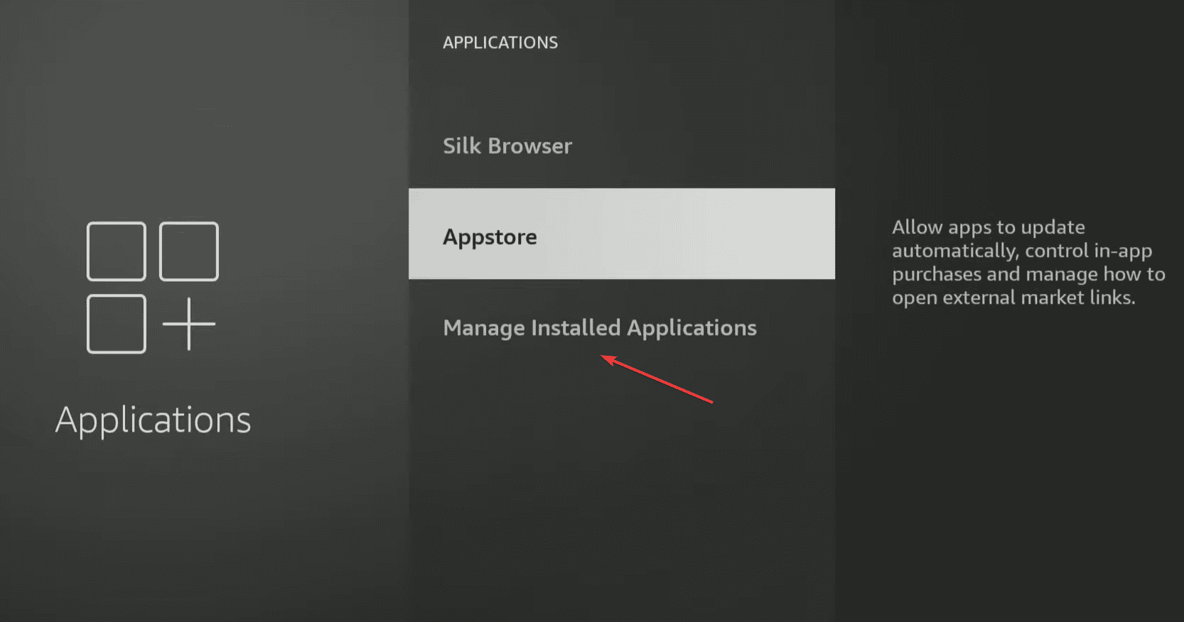 manage installed applications 