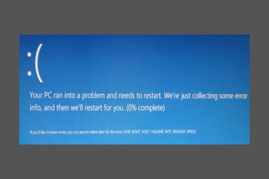 How to Fix VHD_BOOT_HOST_VOLUME_NOT_ENOUGH_SPACE BSoD
