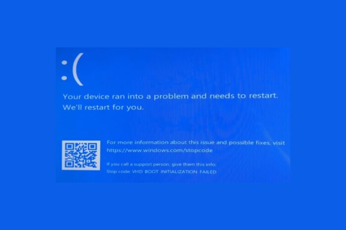 How to fix the VHD_BOOT_INITIALIZATION_FAILED BSoD