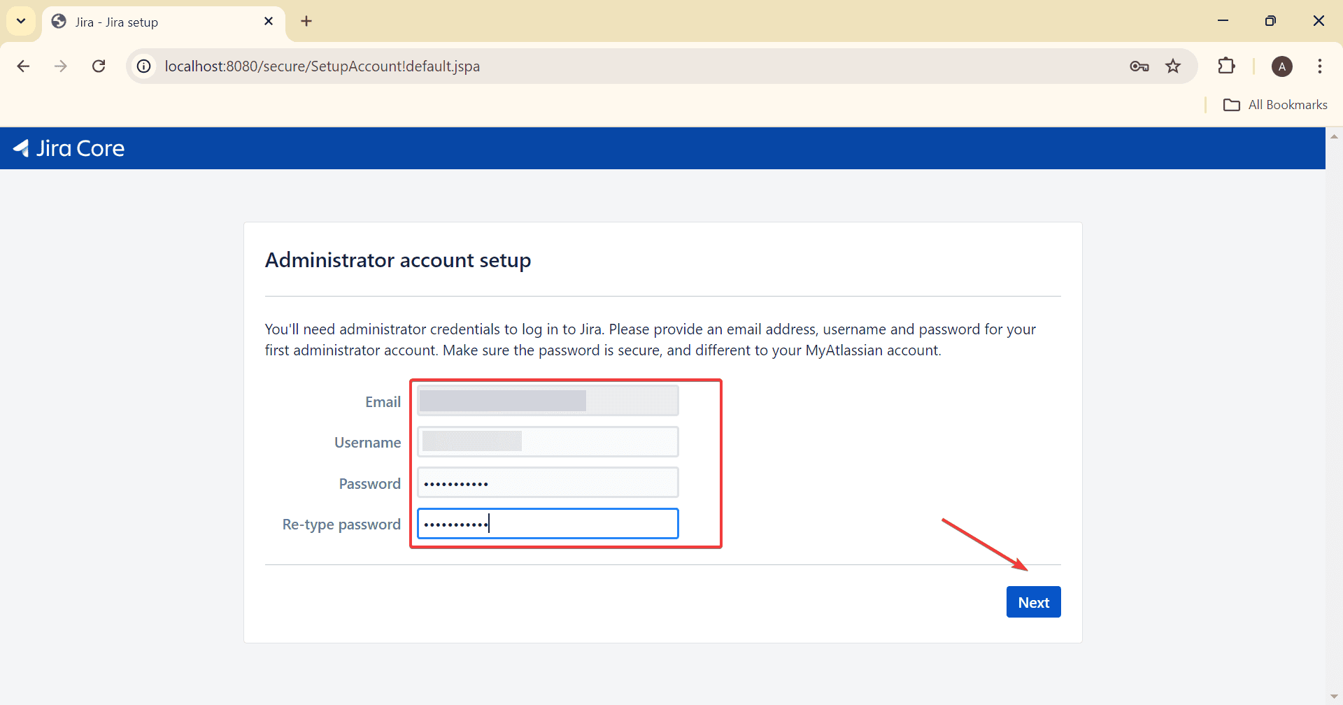 administrator account setup jira