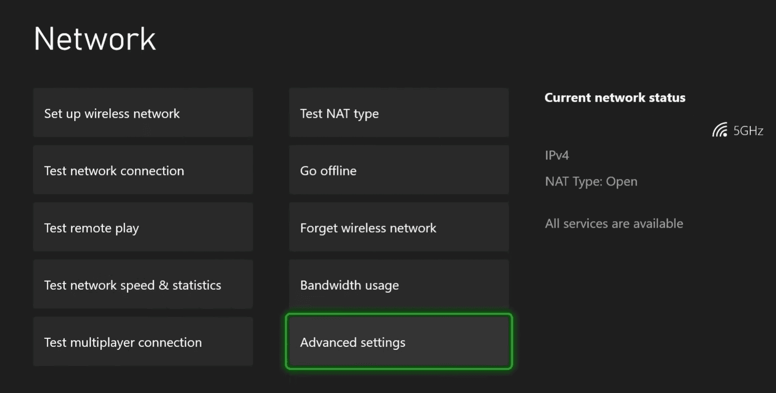 advanced network settings