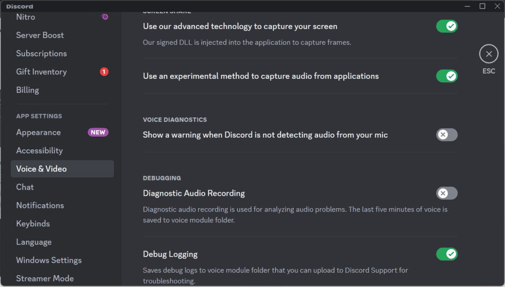 fixing discord yellow exclamation mark voice chat