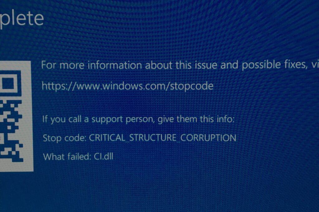 ci.dll blue screen error