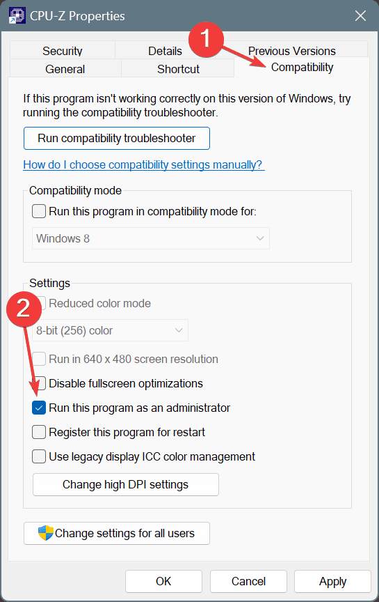 administrator to fix cpu z not showing ram