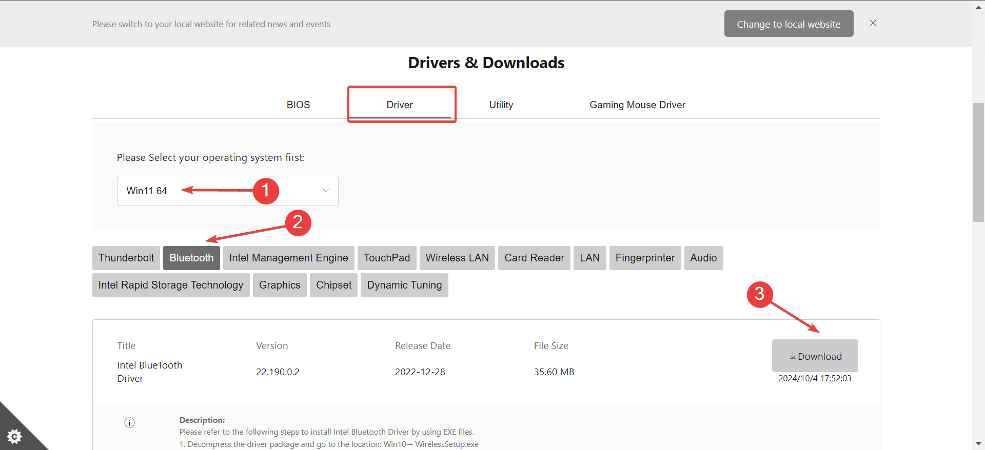 msi bluetooth driver