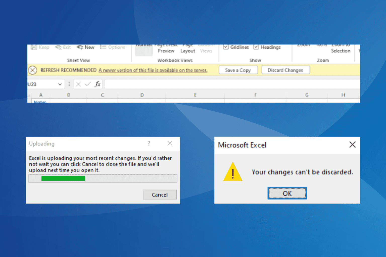 excel error refresh recommended